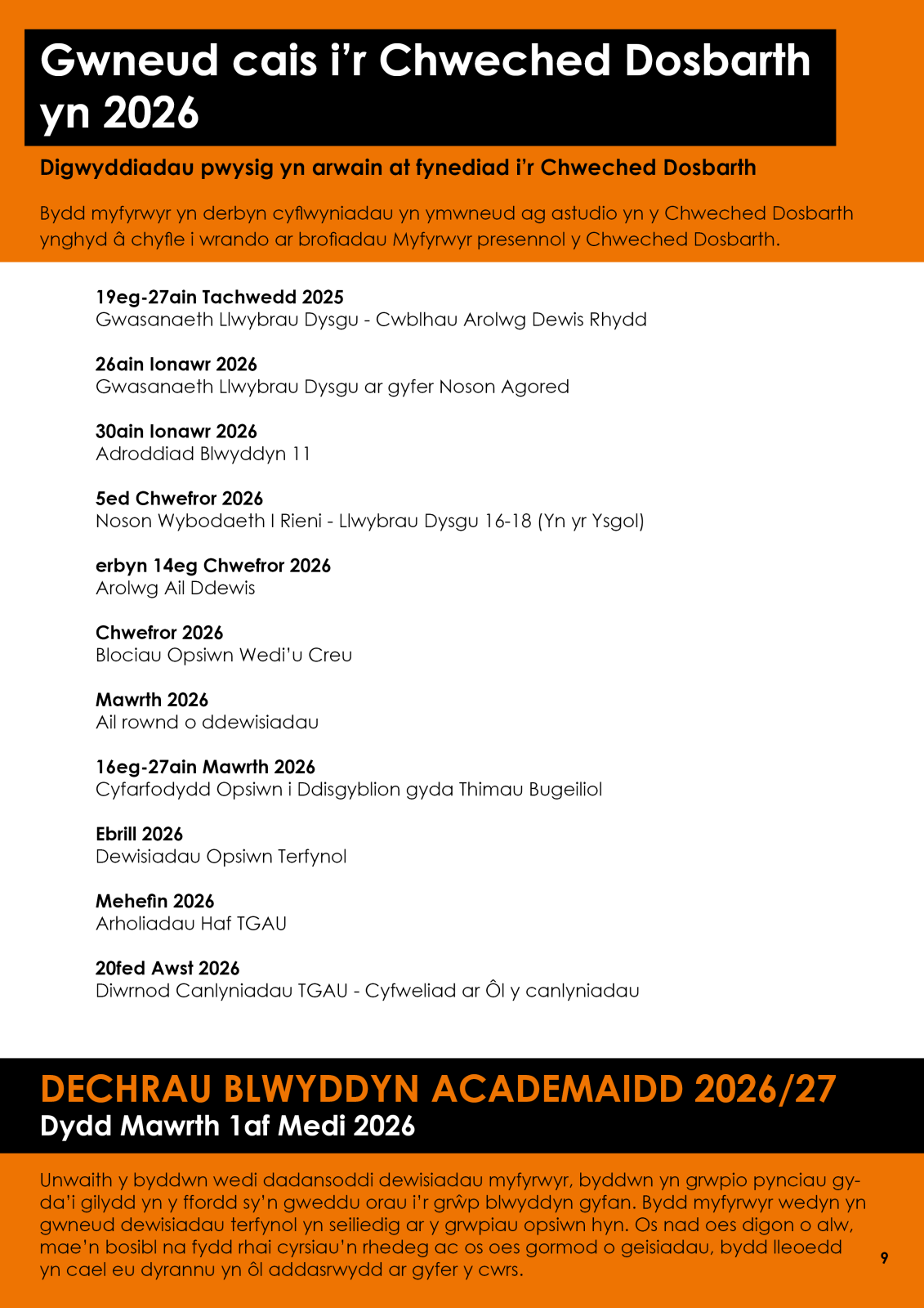 6th Form Pathways Timeline Welsh